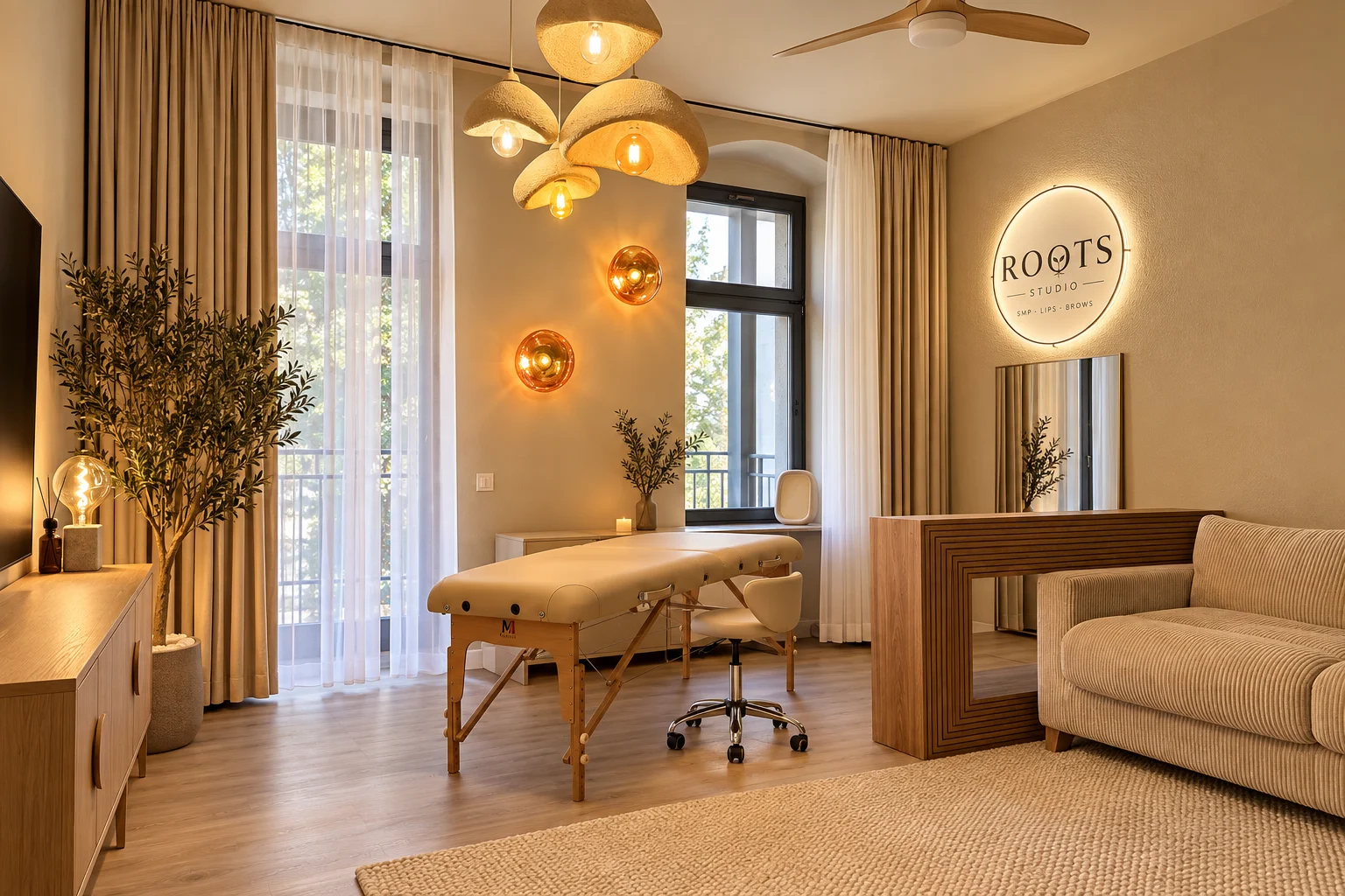Echtes Studio von ROOTS in Dresden-Neustadt mit Behandlungsbereich und Empfang